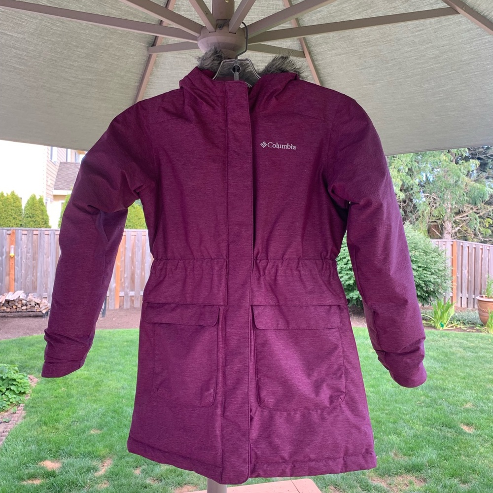 Waterproof Columbia kids squall winter jacket with Omniheat.